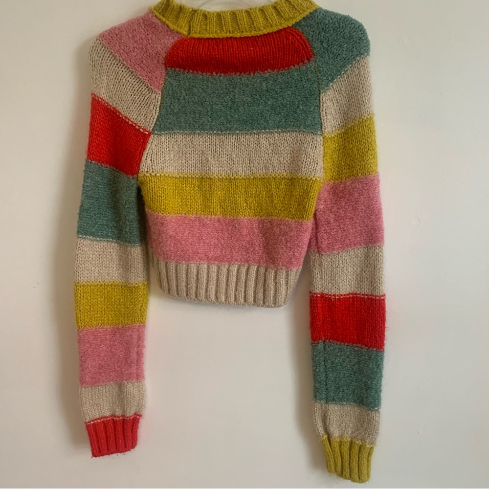 Urban Outfitters Cropped Striped Color Block Sweater - Picture 7 of 12